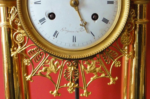 старинные настольные часы из бронзы и золота, 19 век