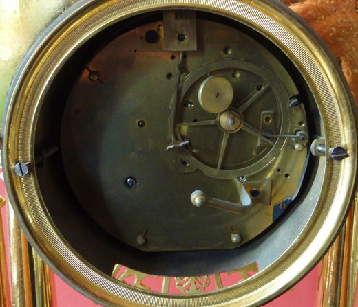старинные бронзовые часы портик, 19 век