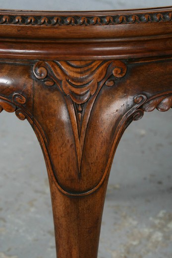 винтажный кофейный столик из ореха, королева анна, 20 век