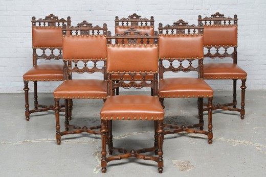 комплект антикварных стульев, антикварный стул,антикварная мебель ,антиквариат ,мебель ренессанс, мебель 19 век