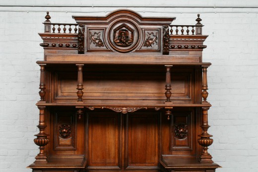 винтажный кабинет в стиле ренессанс из ореха, 19 век