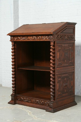 старинный стол в стиле ренессанс из дуба, 19 век