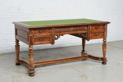 винтажный стол бюро в стиле ренессанс, орех, 19 век