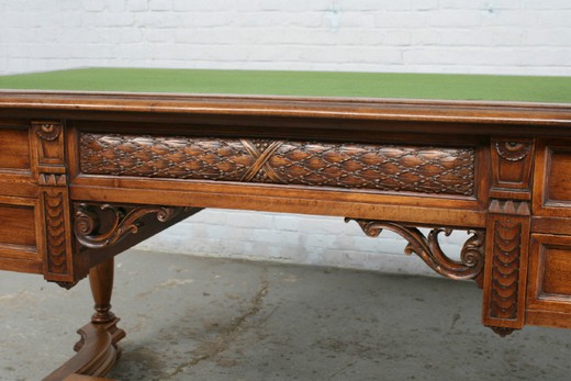 старинный стол-бюро из ореха и бронзы ренессанс, 19 век