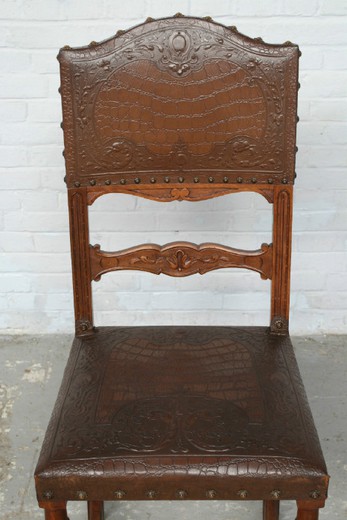 старинный стол и стулья в стиле ренессанс, 19 век, орех