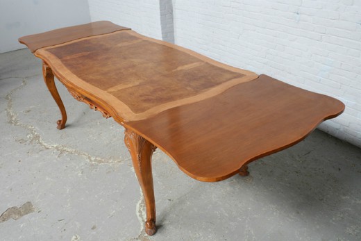 старинный стол и стулья рококо из ореха, середина 20 века