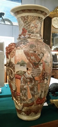 антикварные парные фарфоровые вазы сацума