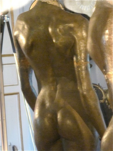 винтажная скульптура из полибронзы весна, автор жак нанту, 20 век