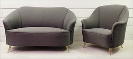 Set Of 1 Sofa + 2 Armchairs, Italian