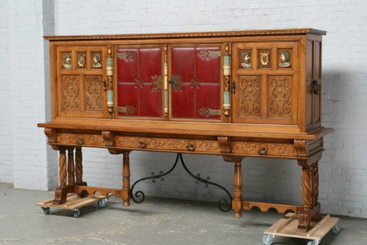 старинный столовый гарнитур из дуба, испанский стиль, 20 век