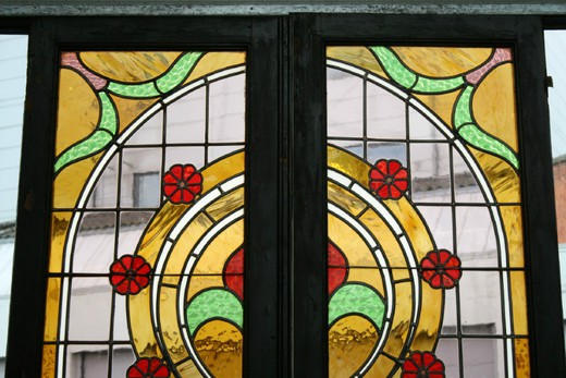 антикварные витражи из стекла в стиле ар деко, 20 век