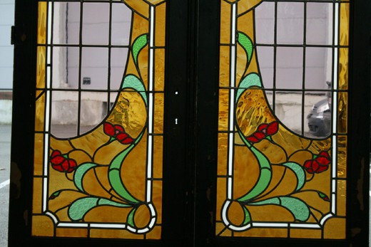 старинные витражи из стекла в стиле ар деко, 20 век