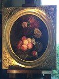 Антикварный натюрморт "Фрукты и цветы"
