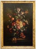 Антикварный натюрморт с цветами