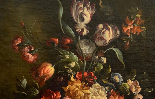 винтажная картина маслом цветы, 19 век
