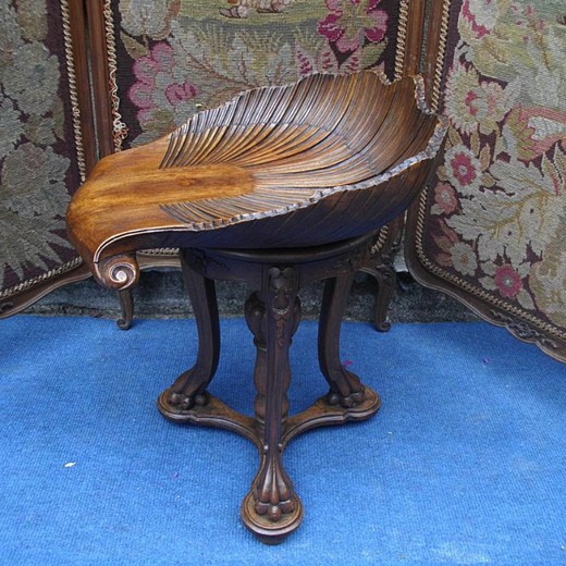 старинный стул для фортепиано из ореха, 19 век