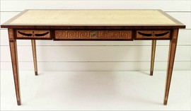 Swedish Neoclassical Desk in wooden marquetry - Reminiscent of Carl Malmsten