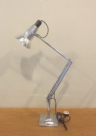 антикварная настольная лампа из металла, 20 век