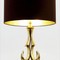 Table Lamps in Gilt Brass by Willy Daro - Black/Gold Lampshade