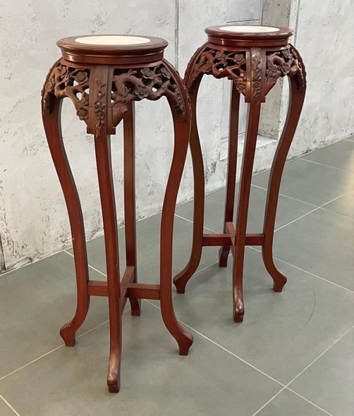 Antique Pair of Pedestal Consoles