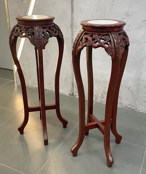 Antique Pair of Pedestal Consoles