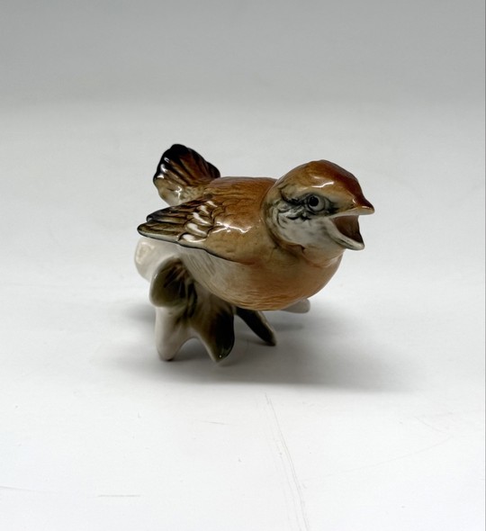 Vintage figurine "Sparrow on a branch", Karl Ens