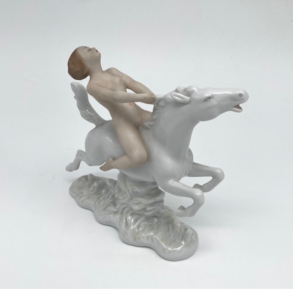 Antique figurine “Nude on horseback”