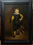 Antique painting "Portrait of a boy"