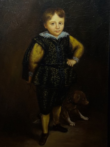 Antique painting "Portrait of a boy"