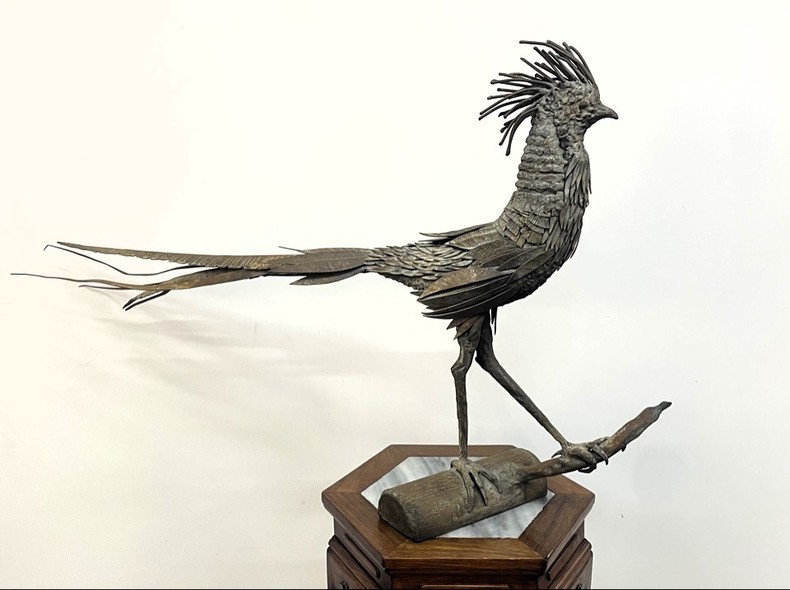 Vintage sculpture "Secretary Bird"