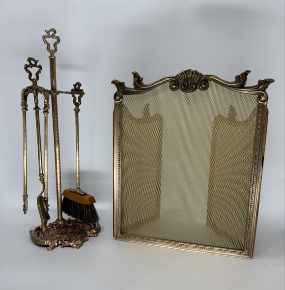 Fireplace accessories
with a screen, Louis XV