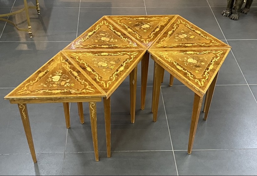 Antique Modular Table, Marquetry