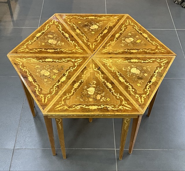 Antique Modular Table, Marquetry