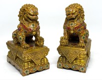 Vintage Paired Sculptures "Dogs Fo"