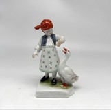 Antique sculpture "Girl with a Goose"