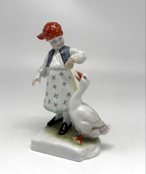 Antique sculpture "Girl with a Goose"