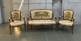 Sofa and pair of armchairs
in Louis XV style Sofa and pair of armchairs
in Louis XV style
