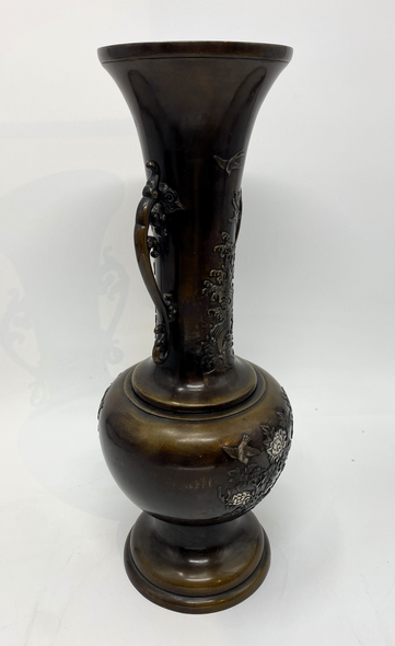 Antique paired vases "Flowers and birds"