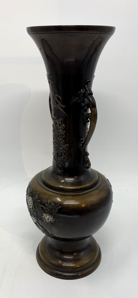 Antique paired vases "Flowers and birds"