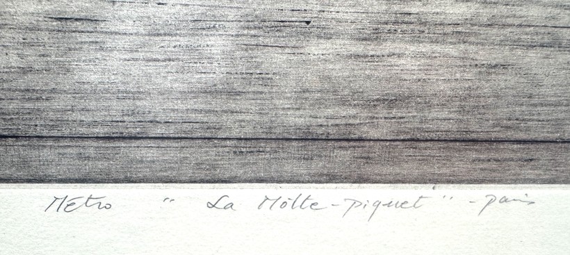 Etching showing a Paris metro station