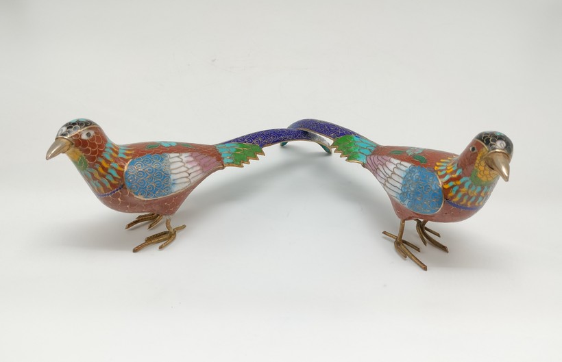 Vintage cloisonné figurines, China