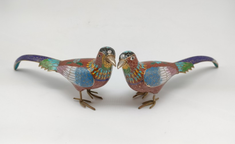 Vintage cloisonné figurines, China