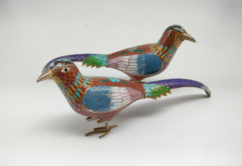 Vintage cloisonné figurines, China