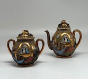 Antique teapot and sugar bowl