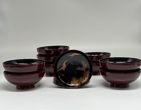 Antique table set "Cranes"