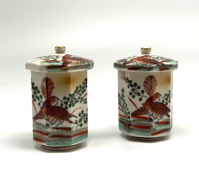 Antique paired fufu-yunomi bowls