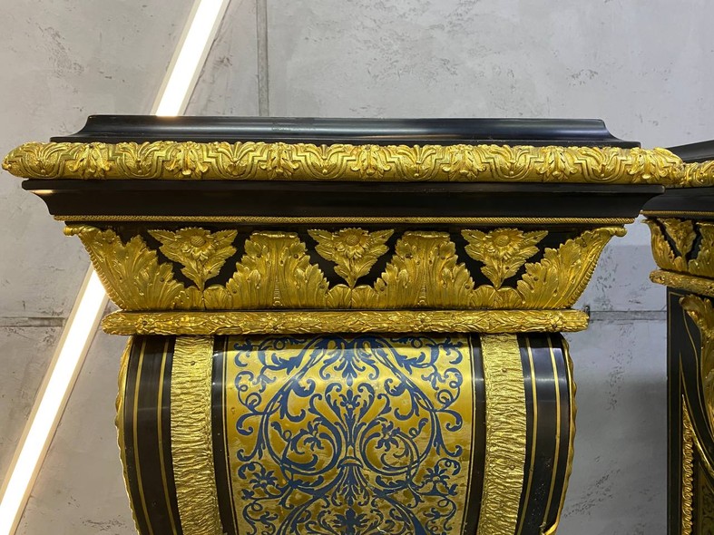 Antique paired pedestals