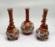 Antique set of three small vases
