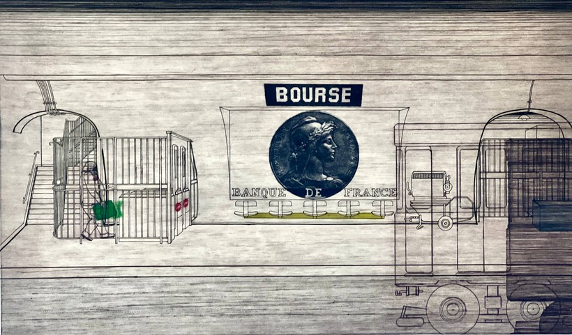 Винтажная гравюра «Bourse»