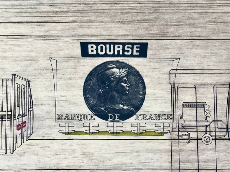 Винтажная гравюра «Bourse»